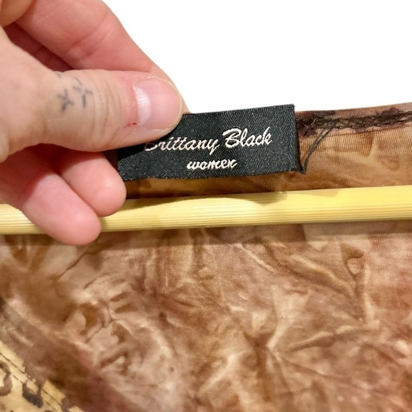 Vintage Brittany Black 90s Y2K Fairycore Blouse v Neck Asymmetrical Sleeve 3X - Picture 5 of 8